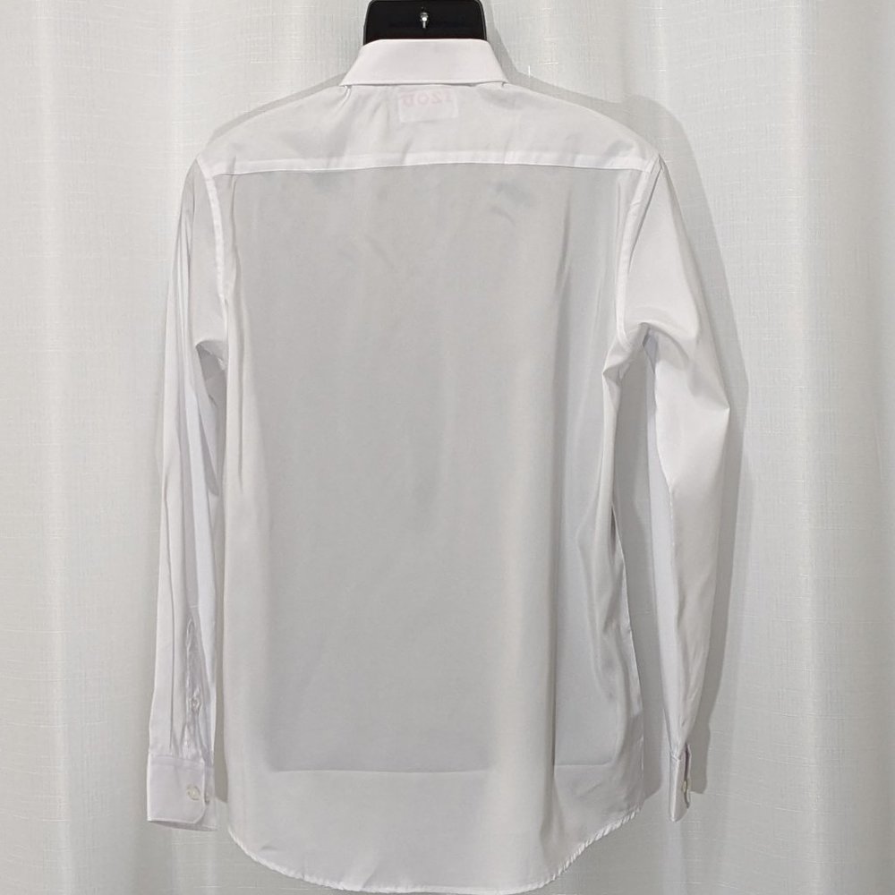 IZOD Men's Dress Shirt Regular Fit Stretch Solid Spread Collar Size XL White . - Picture 6 of 9